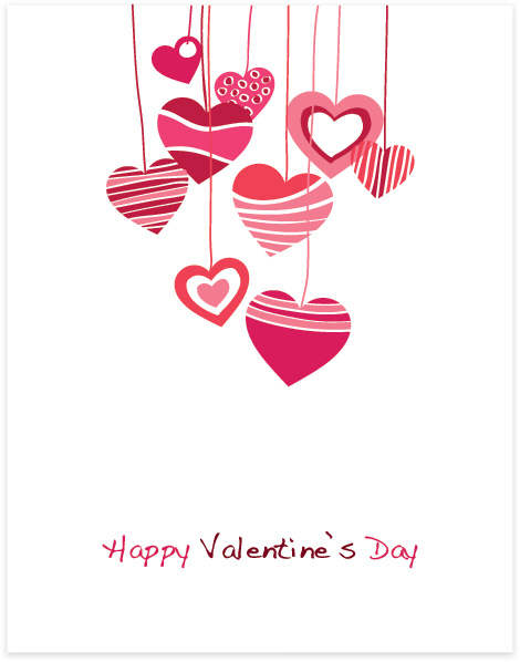 free vector Lovely romantic valentine day greeting card vector